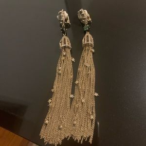 Alexis Bittar Cascade Tassel Yellow Gold Clip Earrings